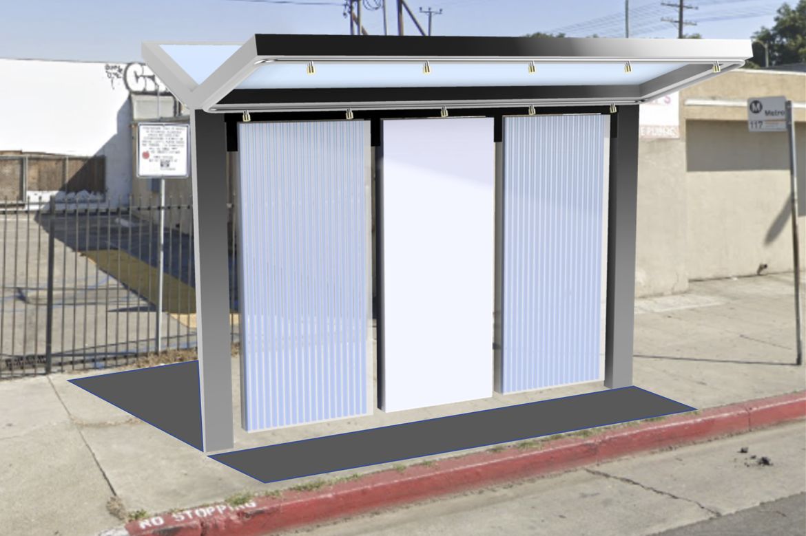 A rendering of a cooling structure prototype that could be deployed by the Heat Resilient L.A. team.