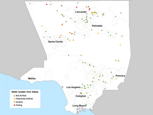 Map of LA County Small Water Systems Risk