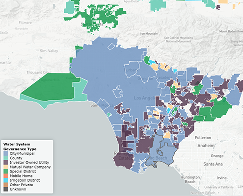 Screenshot of LA County Water Governance Map