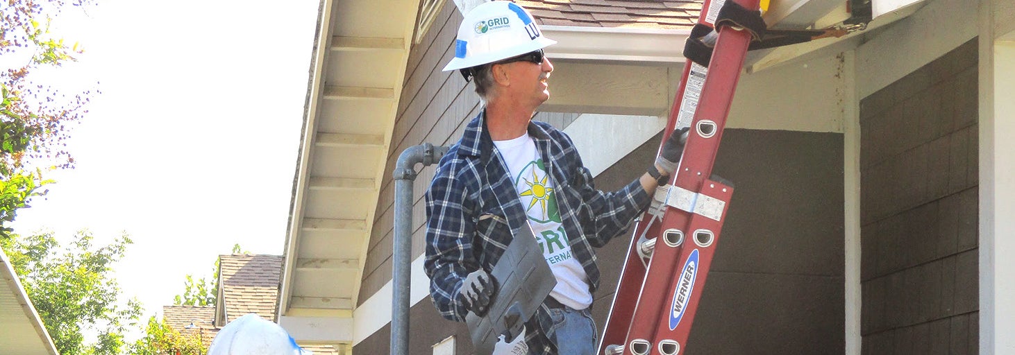 Luther Mays working at an installation project job site in Fresno.